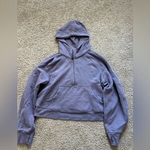 Lululemon Scuba Half Zip Cropped Hoodie in Dusky Lavender